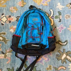 The North Face Jester backpack bright blue and red